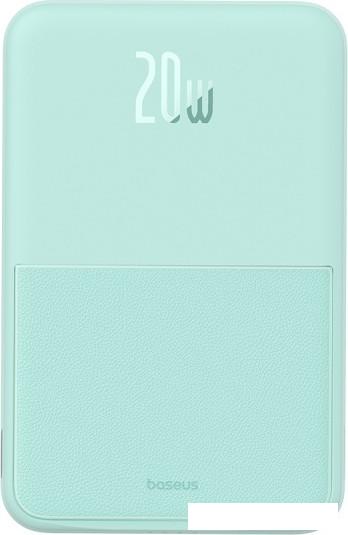 Внешний аккумулятор Baseus MagPro Magnetic Bracket Wireless Fast-Charging Power Bank 20W 5000mAh (мятный)- фото3