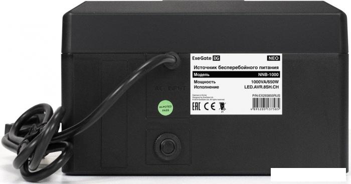 Источник бесперебойного питания ExeGate Neo NNB-1000.LED.AVR.8SH.CH EX293855RUS- фото3