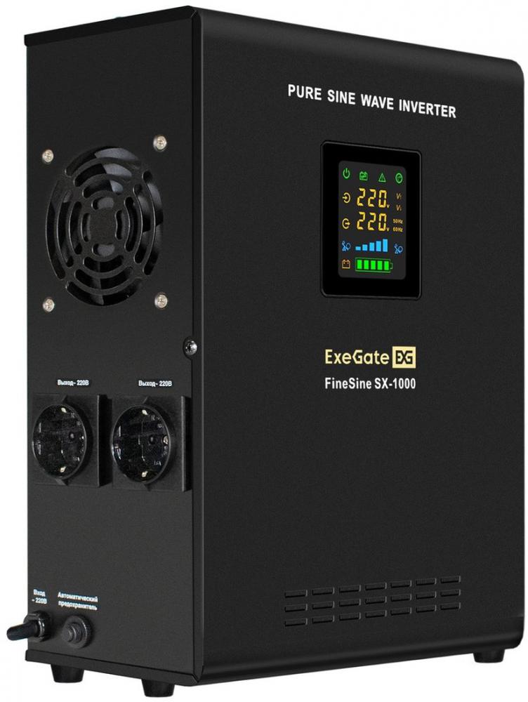 Источник бесперебойного питания ExeGate FineSine SX-1000.LCD.AVR.2SH EX295997RUS- фото
