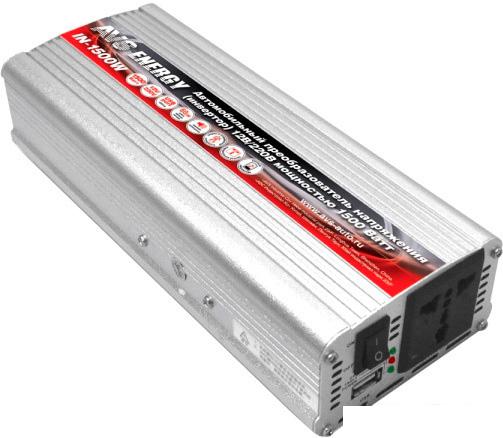 Автомобильный инвертор AVS 12/220V IN-1500W- фото