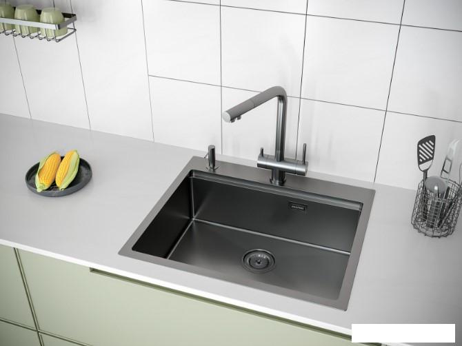 Кухонная мойка Paulmark PM705951-GM- фото3