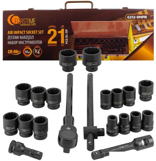 Набор трещотка с головками Forstime FT-6212-9MPB (21 предмет)- фото