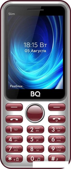Кнопочный телефон BQ BQ-2833 Slim (бордовый)- фото2