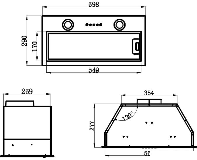 Кухонная вытяжка MAUNFELD Trapeze 602M (черный)- фото2