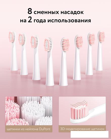 Электрическая зубная щетка Fairywill E11 (розовый, 8 насадок)- фото4