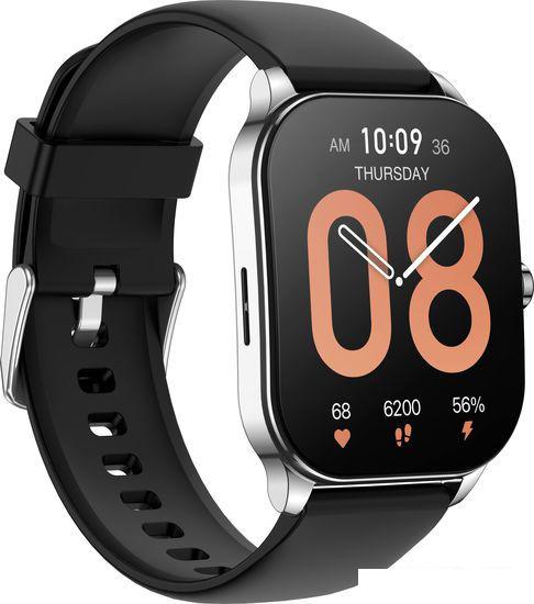 Умные часы Amazfit Pop 3S (серебристый, с силиконовым ремешком)- фото2