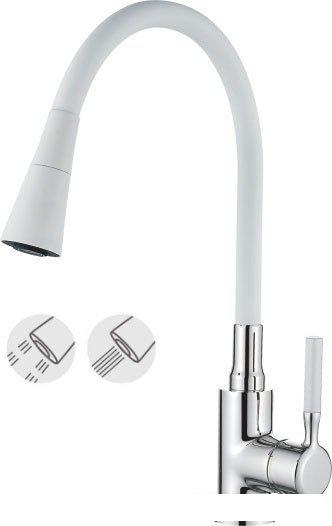 Смеситель Ledeme L4199-3 (хром/белый)- фото