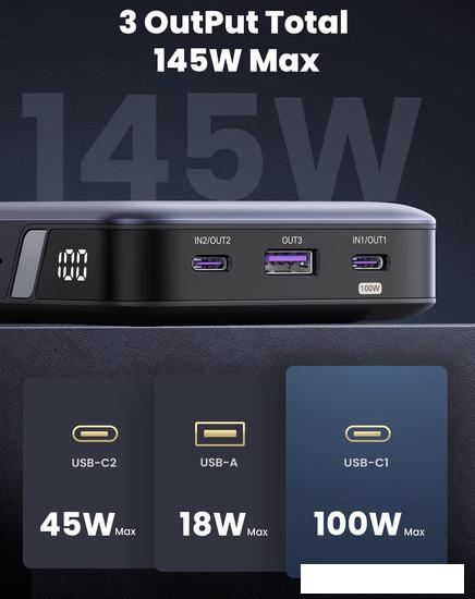 Внешний аккумулятор Ugreen PB205 25000mAh (серый)- фото2