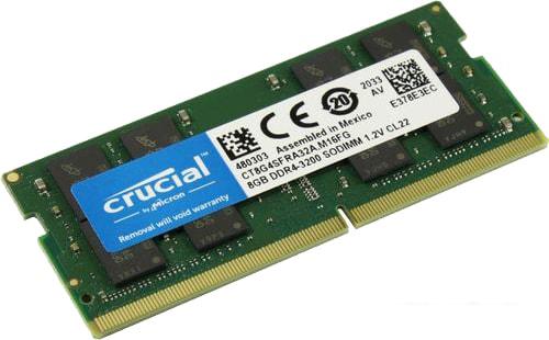 Оперативная память Crucial 8GB DDR4 SODIMM PC4-25600 CT8G4SFRA32A- фото2