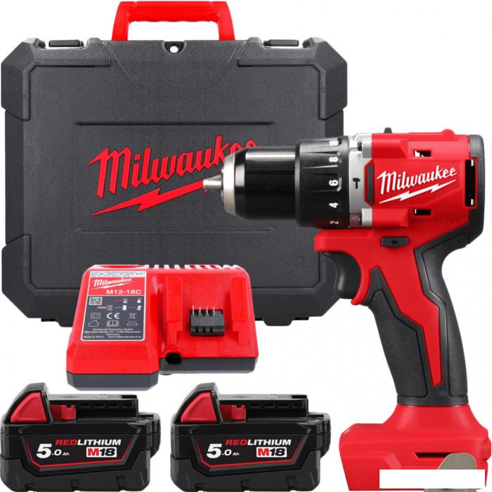 Ударная дрель-шуруповерт Milwaukee M18 M18BLPDRC-502C 4933492826 (с 2-мя АКБ 5 Ач, кейс)- фото