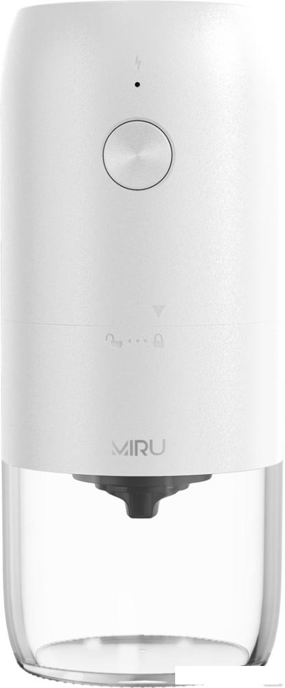 Аккумуляторная кофемолка Miru KACG03 + Ручной вспениватель молока Miru KA044 (белый)- фото2