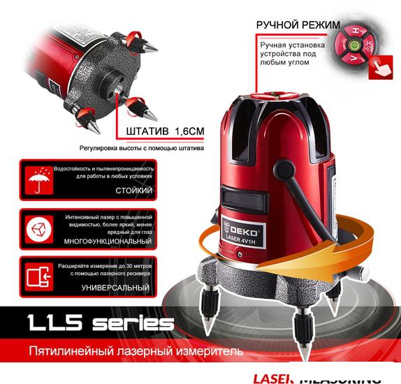 Лазерный нивелир Deko LL57 Set1 065-0201- фото3