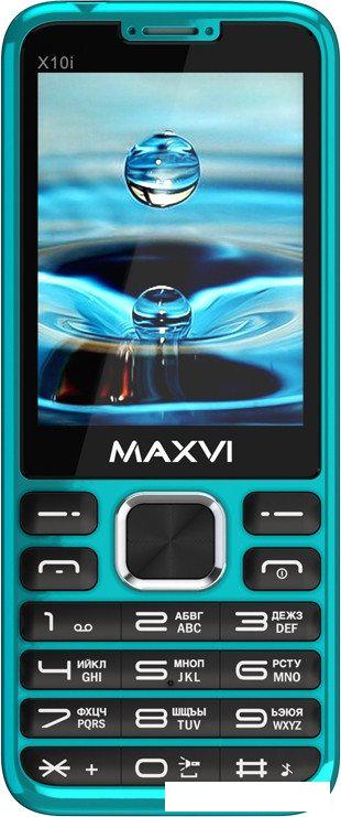 Кнопочный телефон Maxvi X10i (аква)- фото2