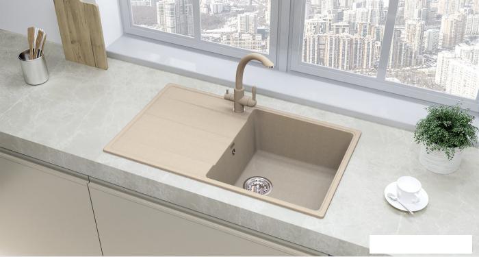 Кухонная мойка Ulgran Quartz Prima 850 (уголь)- фото2