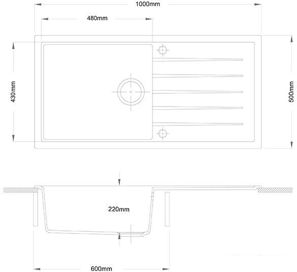 Кухонная мойка Longran Classic CLS914.457 (truffle/54)- фото2