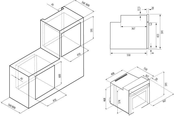 Электрический духовой шкаф Krona Breve 45 WH- фото2
