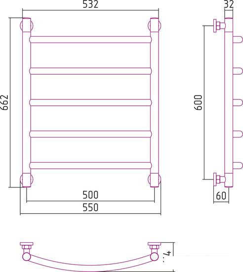 Полотенцесушитель Сунержа Галант+ 600x500 03-0200-6050- фото3