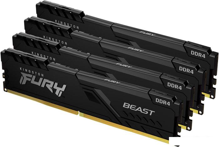 Оперативная память Kingston FURY Beast 4x16GB DDR4 PC4-25600 KF432C16BBK4/64- фото