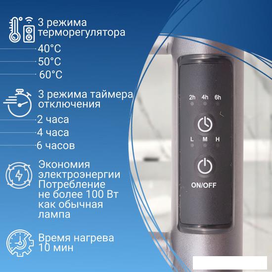 Полотенцесушитель Маргроид Ferrum Вид 10 СНШ 80x40 (графит, таймер справа)- фото4
