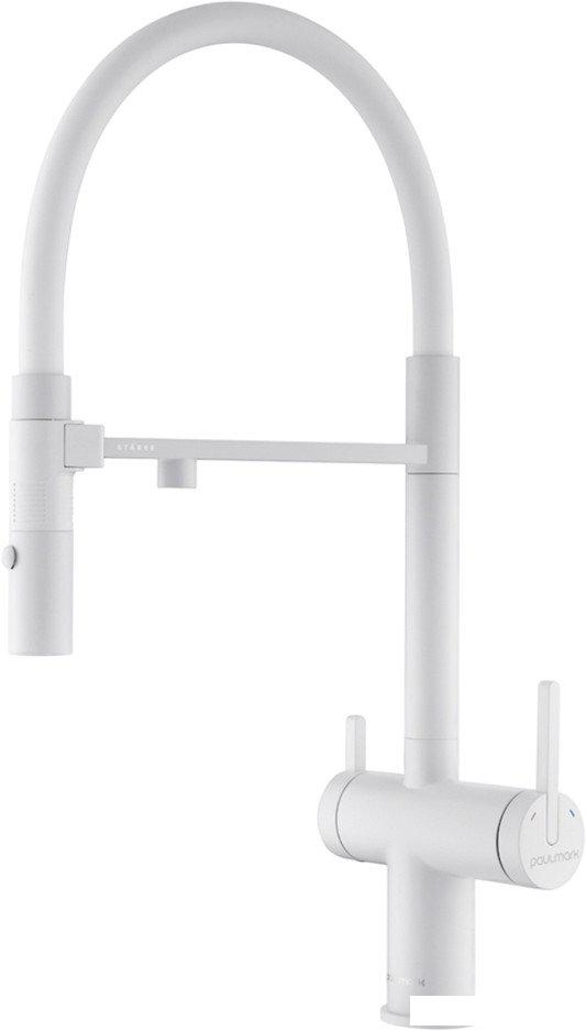 Смеситель Paulmark Gravity Gr213888-WH (белый/белый матовый)- фото