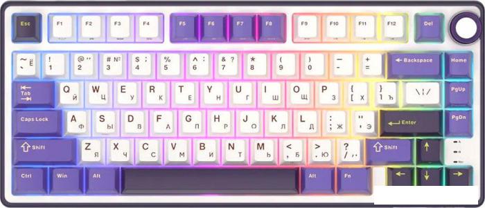 Клавиатура Royal Kludge R75 RGB (Blackberry, RK Silver)- фото