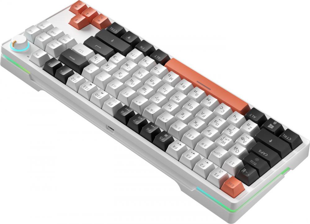 Клавиатура Cyberlynx ZA87 White Black Orange (TNT Yellow)- фото3