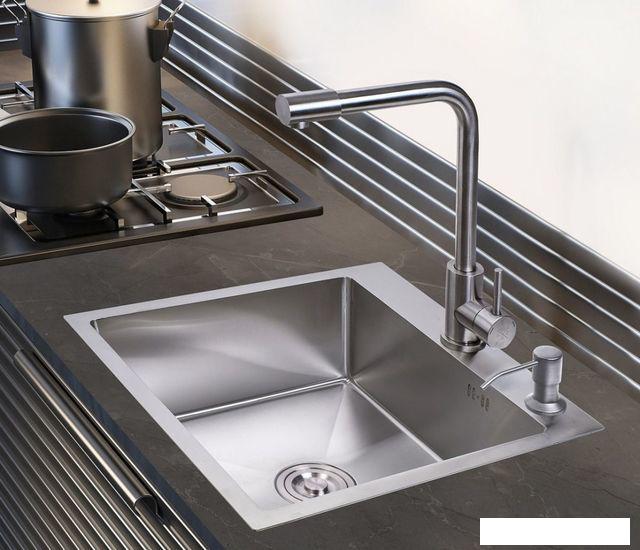 Кухонная мойка РМС MR-5050 (с корзиной и дозатором)- фото3