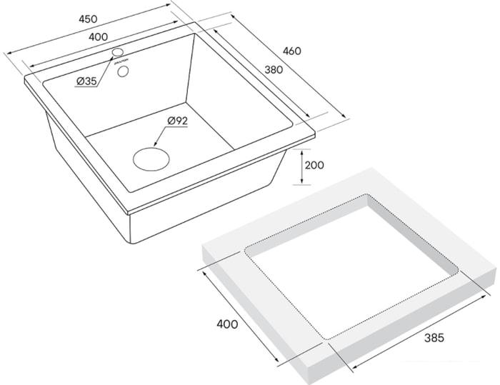 Кухонная мойка Paulmark Brilon PM104546-WH- фото4
