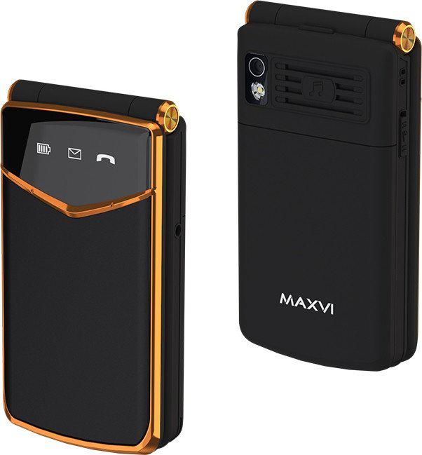 Телефон Maxvi E11ds (черный/золотистый)- фото3