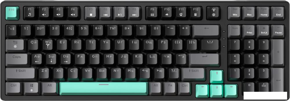 Клавиатура JEGG ZA99 Black Grey Green (TNT Yellow)- фото2
