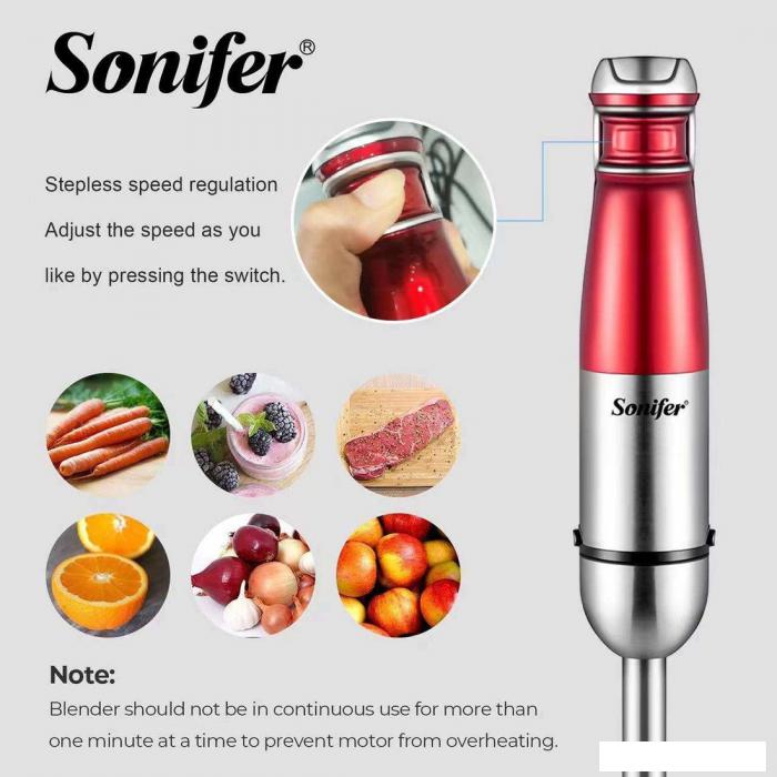 Погружной блендер Sonifer SF-8093 (красный)- фото2