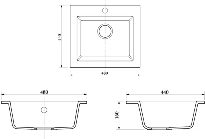 Кухонная мойка Berge BR-4803 (песочный матовый)- фото3