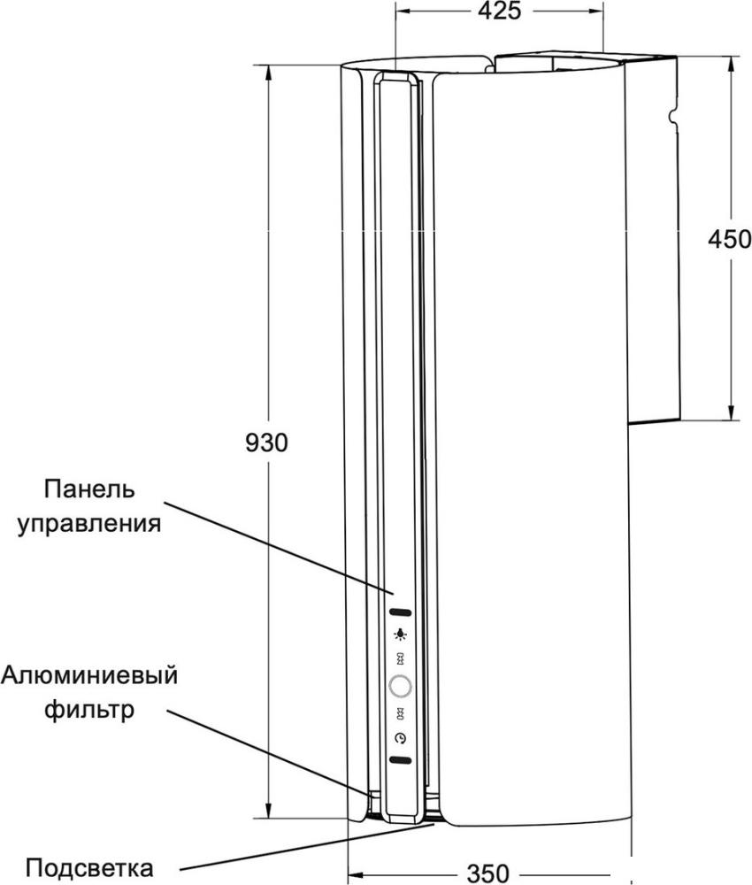 Кухонная вытяжка LEX Toro 350 Grey- фото4