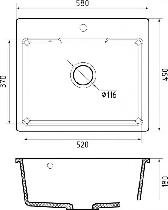 Кухонная мойка GranFest GF-UR-658 (песочный)- фото4