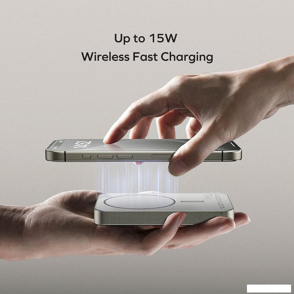 Внешний аккумулятор Momax Q.Mag X1 Magnetic IP117A 10000mAh (титановый)- фото4