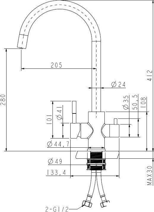 Смеситель ARFEKA Dione (золотой PVD)- фото2