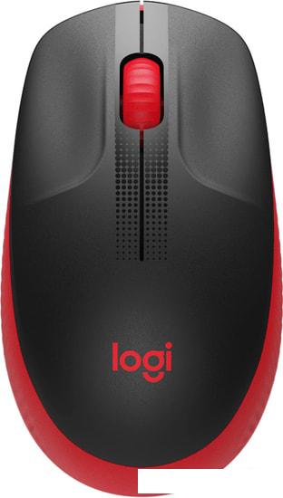 Мышь Logitech M190 (черный/красный)- фото