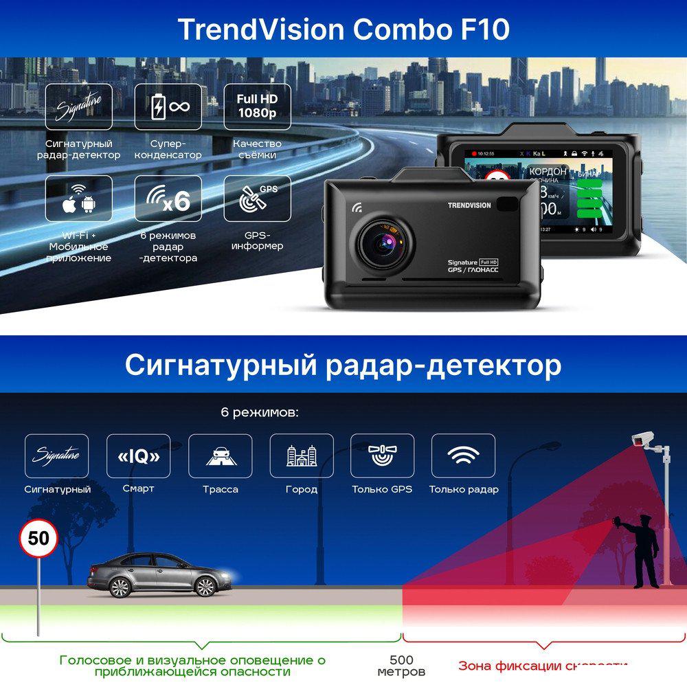 Видеорегистратор-навигатор-радар детектор (3в1) TrendVision Combo F10- фото2