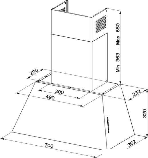 Кухонная вытяжка Faber Chloe EV8P CI A70 [110.0456.175]- фото3