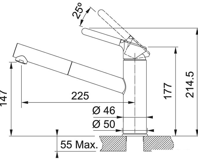 Смеситель Franke Orbit Pull Out 115.0623.141 (серый камень)- фото2