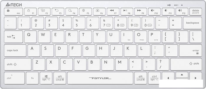 Клавиатура A4Tech Fstyler FBX51C (серебристый/белый)- фото