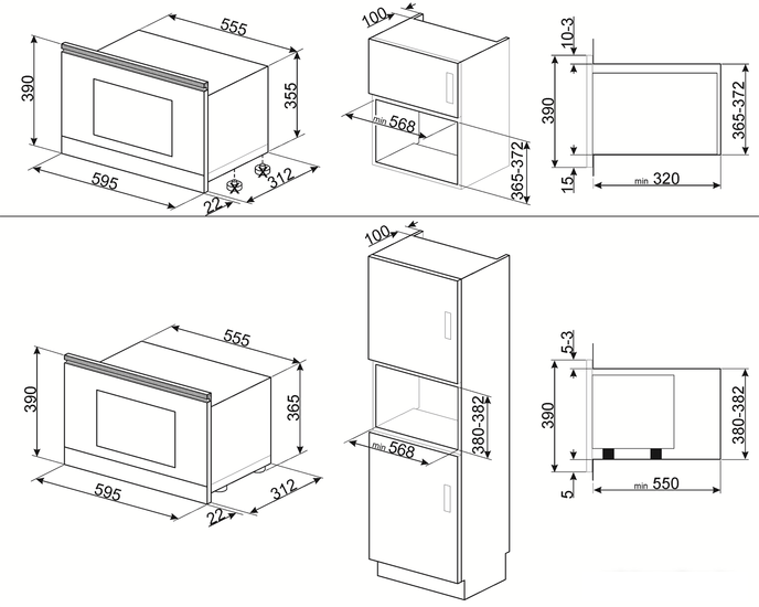 Микроволновая печь Smeg MP122B3- фото2