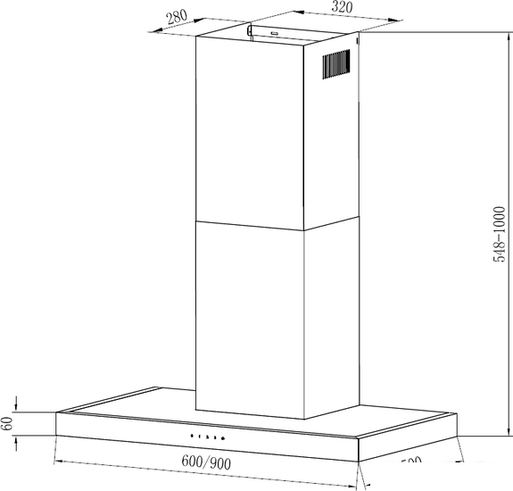 Кухонная вытяжка Krona RUT 600 inox 3P-S- фото4