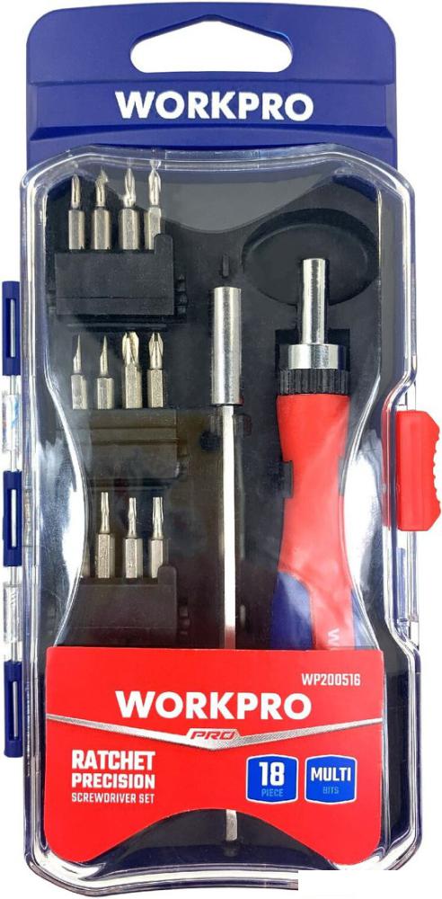 Набор отвертка с битами Workpro WP200516 (18 предметов)