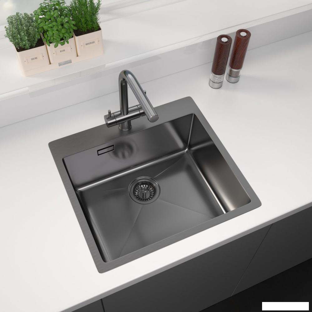 Кухонная мойка ZorG ZRE 5551 graphite
