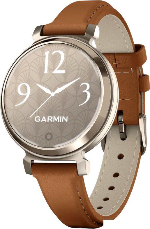 Умные часы Garmin Lily 2 Classic (кремовое золото/коричневый)- фото