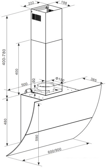 Кухонная вытяжка Graude DH 90.3 WE- фото2