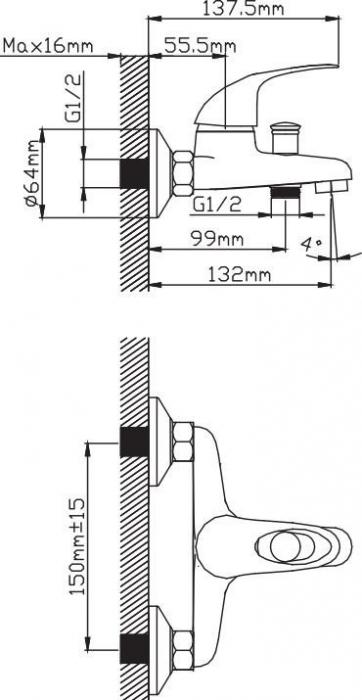 Смеситель Diadonna Д30-150- фото2