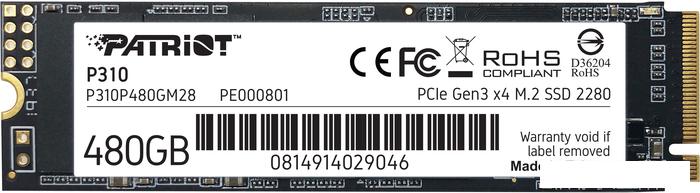 SSD Patriot P310 480GB P310P480GM28
