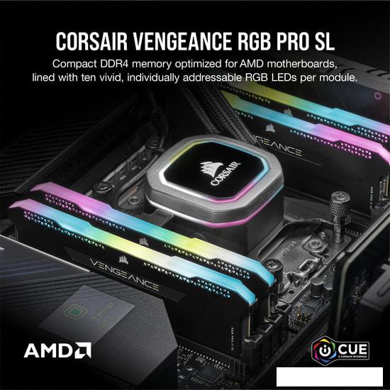 Оперативная память Corsair Vengeance RGB PRO SL 2x16GB DDR4 PC4-28800 CMH32GX4M2D3600C18- фото3